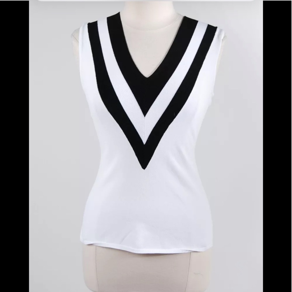 NWT Rag & Bone Black White V-Neck Shirt Size S